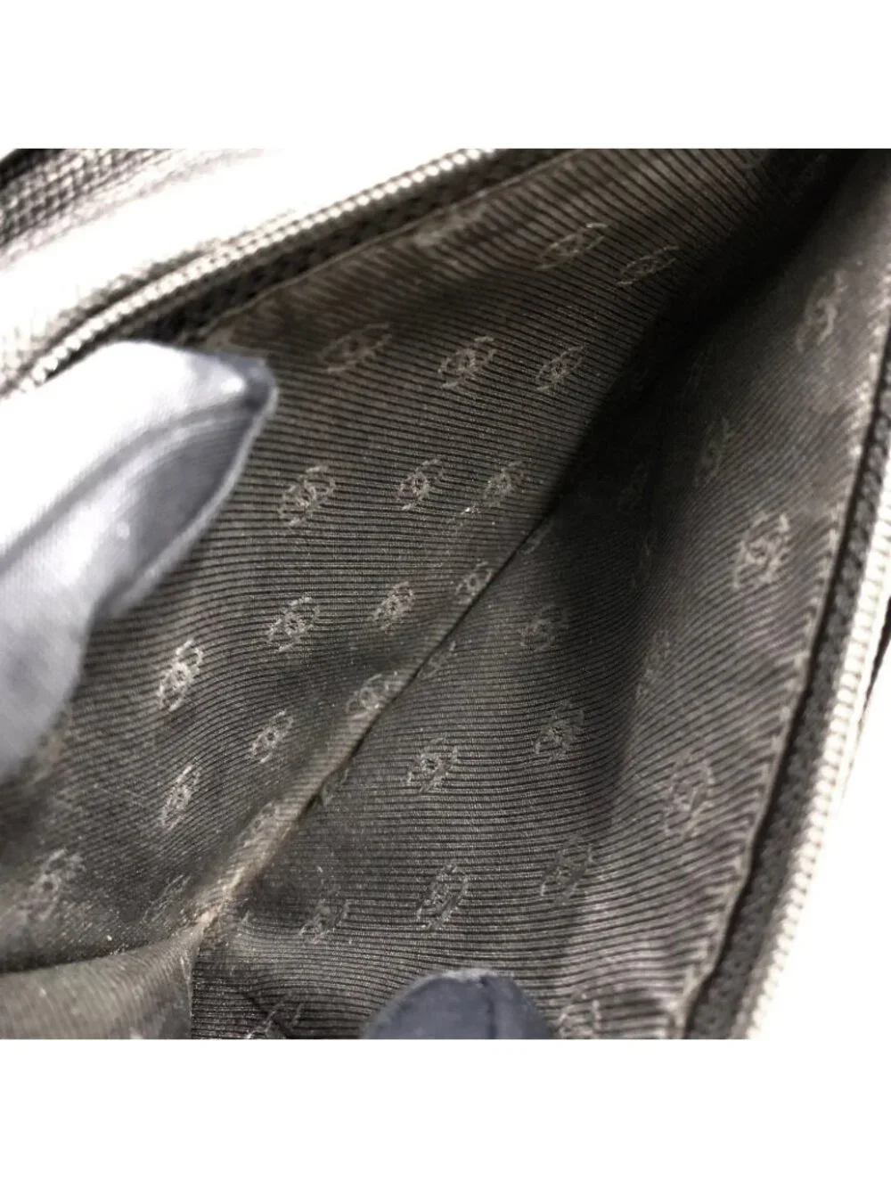 Chanel Coco Button Caviar Leather Black Bifold Wallet Gold